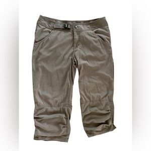 Prana womens capri crop pants beige tan stretchy size 8